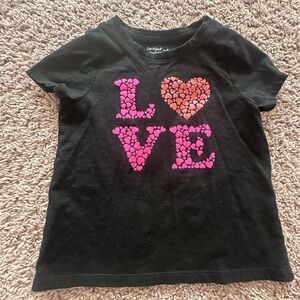 Preloved Cat & Jack Black and Pink Kids Love T-Shirt